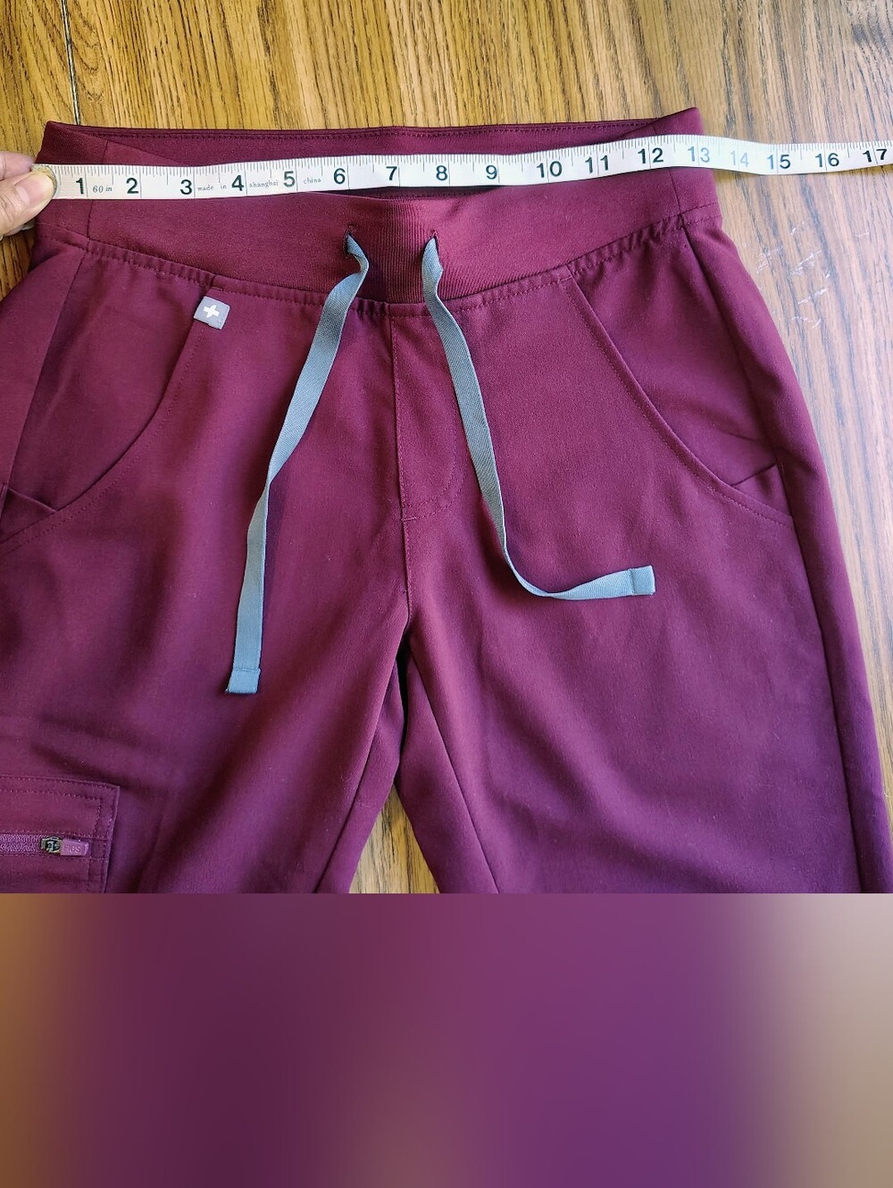 Figs Zamora Scrub Jogger Pants Professional Women's High Waist Burgundy sz XXS. - Picture 10 of 16